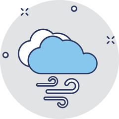 Windy Weather Vector Icon