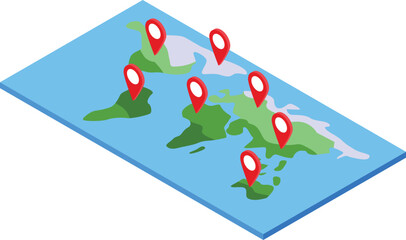 Fototapeta premium Global trip location icon isometric vector. World travel. Tourism cruise