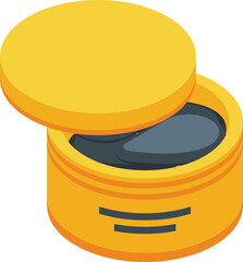 Black hydrogel icon isometric vector. Eye patch. Face cosmetic