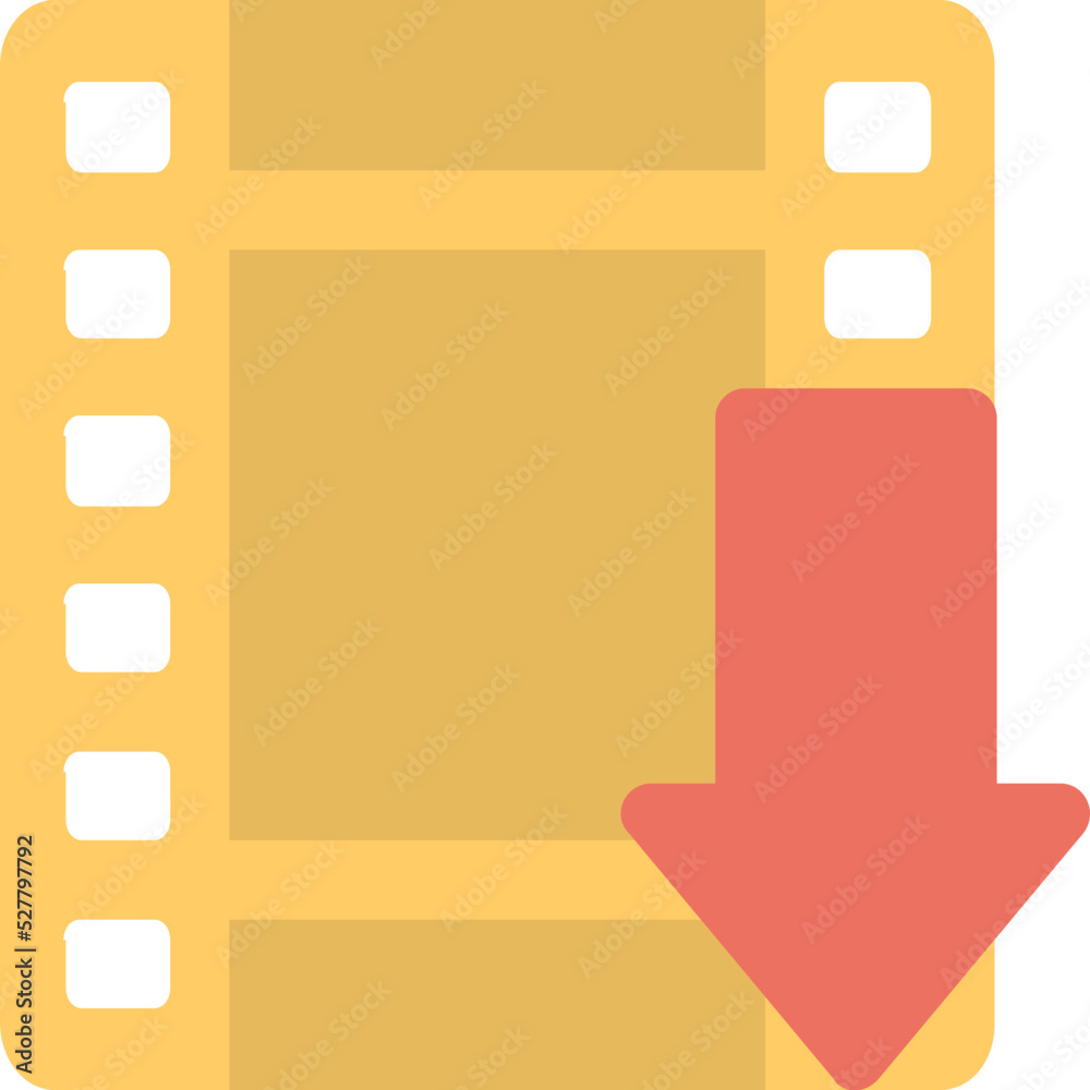 Poster download movie vector icon