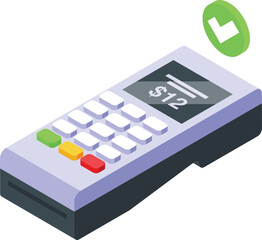 POs terminal icon isometric vector. Shop technology. Store electronic