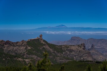 Roque Nublo Gran Canaria mit Teneriffa