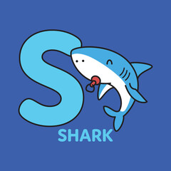 Obraz premium Alphabet S Shark