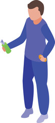 Household spray cleaner icon isometric vector. Professional staff. Work maid