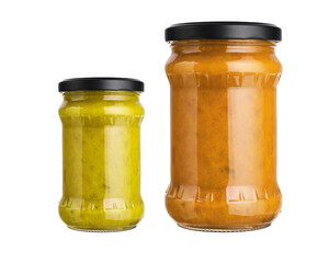 the sauce in the glass jar