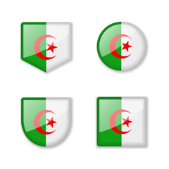 Flags of Algeria - glossy collection.