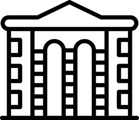 Ancient arch icon outline vector. European skyline. Emblem pub