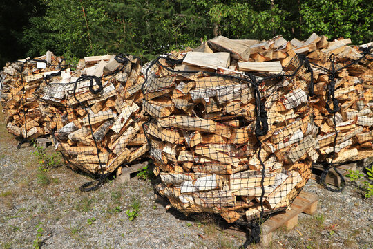 Sawn and chopped wood, firewood. winter stock