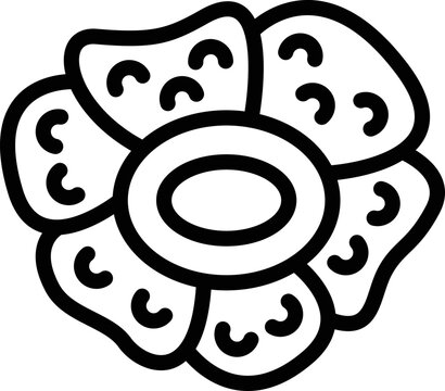 recommend clip art: Orchid rafflesia icon outline vector. Flower plant. Corpse pitcher