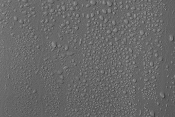 Many water drops on light grey background