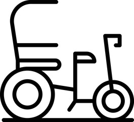 Old tricycle icon outline vector. Indian bike. Asian car