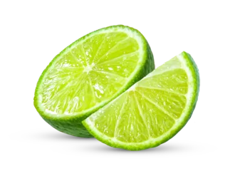 Rolgordijnen Slice of lime isolated on transparent png © sommai