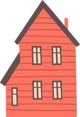 Cute scandinavian house hand drawn illustration. Tiny home. Flat design.