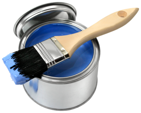 Paint brush and can