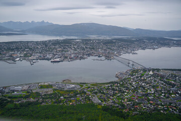 panoramical view of the city of Tromso in northern Norway