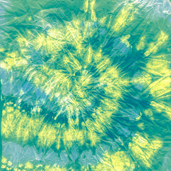 Clothes Dying. Black Psychedelic Swirls. Lime Dye © Alina