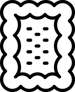 recommend clip art: Cracker icon outline vector. Food biscuit. Square cake