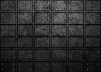 Black grunge technology abstract background with concrete slabs. Geometric concept vector design