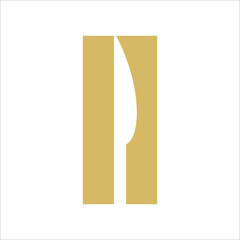 knife gold logo design vector sign