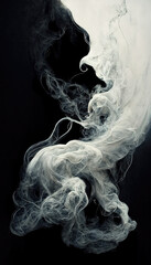isolated white smoke on a black background