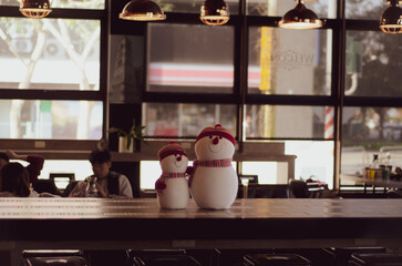 snowman with christmas decoration