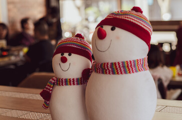 snowman with christmas decoration