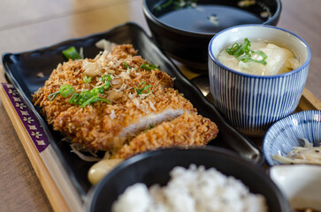Tonkatsu and rice