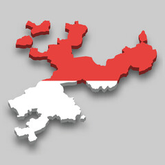 Obraz premium 3d isometric Map of Solothurn is a region of Switzerland