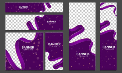set of creative web banners of standard size with a place for photos
