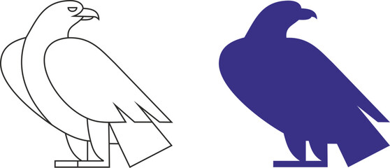 outline and silhouette of an eagle