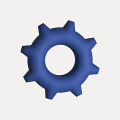 3d gear icon, configuration symbol. workflow concept