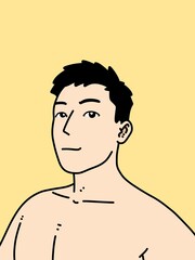 cute man cartoon on yellow background
