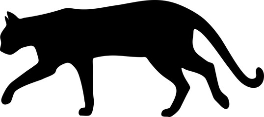 Katze zu Fuß schwarze Form Silhouette Bewegung isoliertes Element auf transparentem Hintergrund - 2