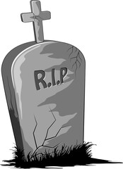 Tombstone RIP grave avec Cross Halloween Element élément isolé sur fond transparent