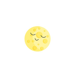 Sleeping yellow moon. Cheerful childish kawaii style. vector illustration. Use for clothes, web pages and websites, cards and packaging, birthday and baby shower, gender party.