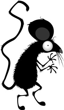 Mouse Funny big eyed Cartoon Character looking surprised and scared isolated element on transparent background