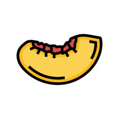 peach slice cut color icon vector. peach slice cut sign. isolated symbol illustration