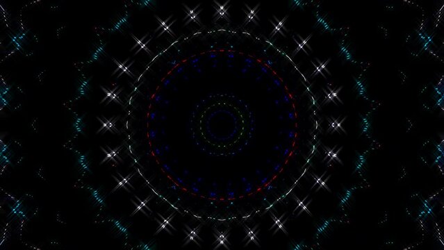 Abstract background moving stripes and flashing with shining light dots. Animation with circles	