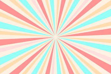 Sunburst geometric Ray star Background with trendy pastel colors