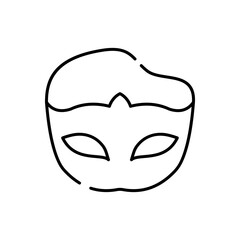 Festive mask with a black line on a white background