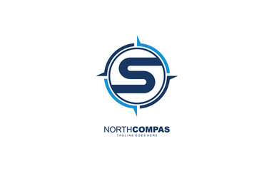 S logo compass for branding company. arrow template vector illustration for your brand.