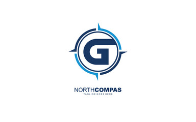 G logo compass for branding company. arrow template vector illustration for your brand.