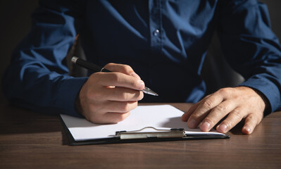 Male Judge with a document. Justice and Law concept