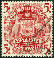 AUSTRALIA - 1948: shows Arms of Australia, 1948