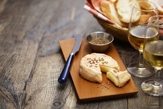 Munster (washed rind cheese from Alsace, France ) with cumin seeds