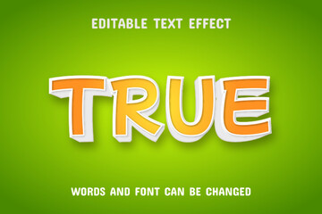 True text - editable text effect