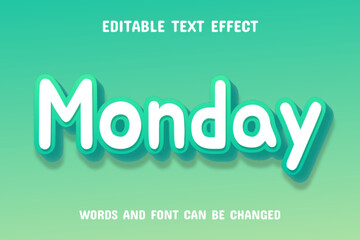 Monday text - editable gradient text effect