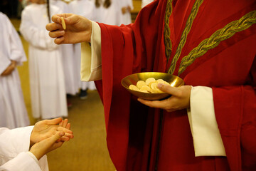 Catholic celebration. First holy communion.