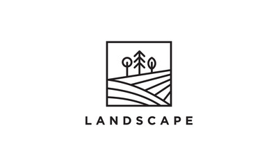 Naklejka premium agriculture tree logo square combination, unique concept. farm symbol icon