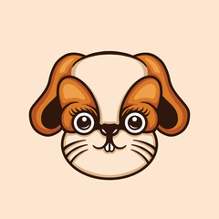 cute head rabbit illustration